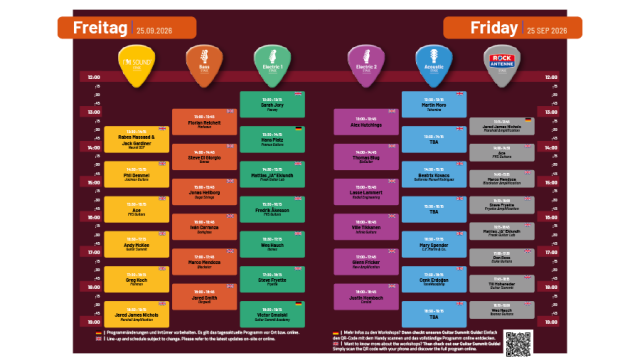 Guitar Summit 2026 – Workshop-Programm Freitag, 25.09.2026